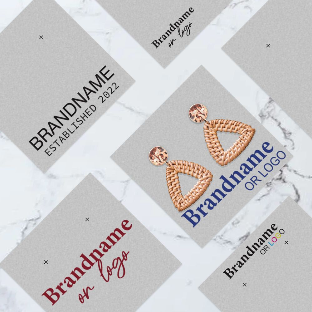 Matte Grey Earring Card 3" x 3"