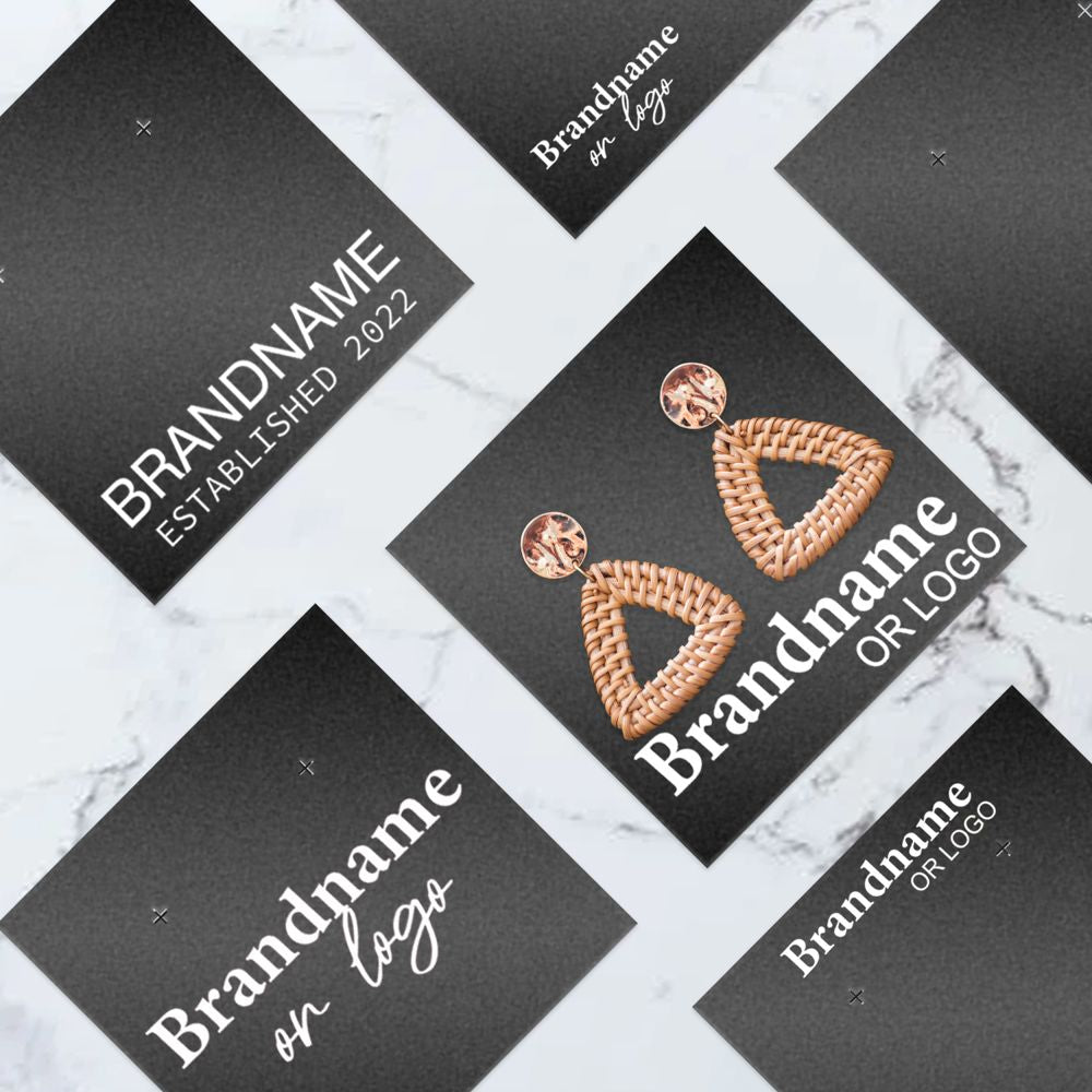 Shimmer Black Earring Card 3" x 3"