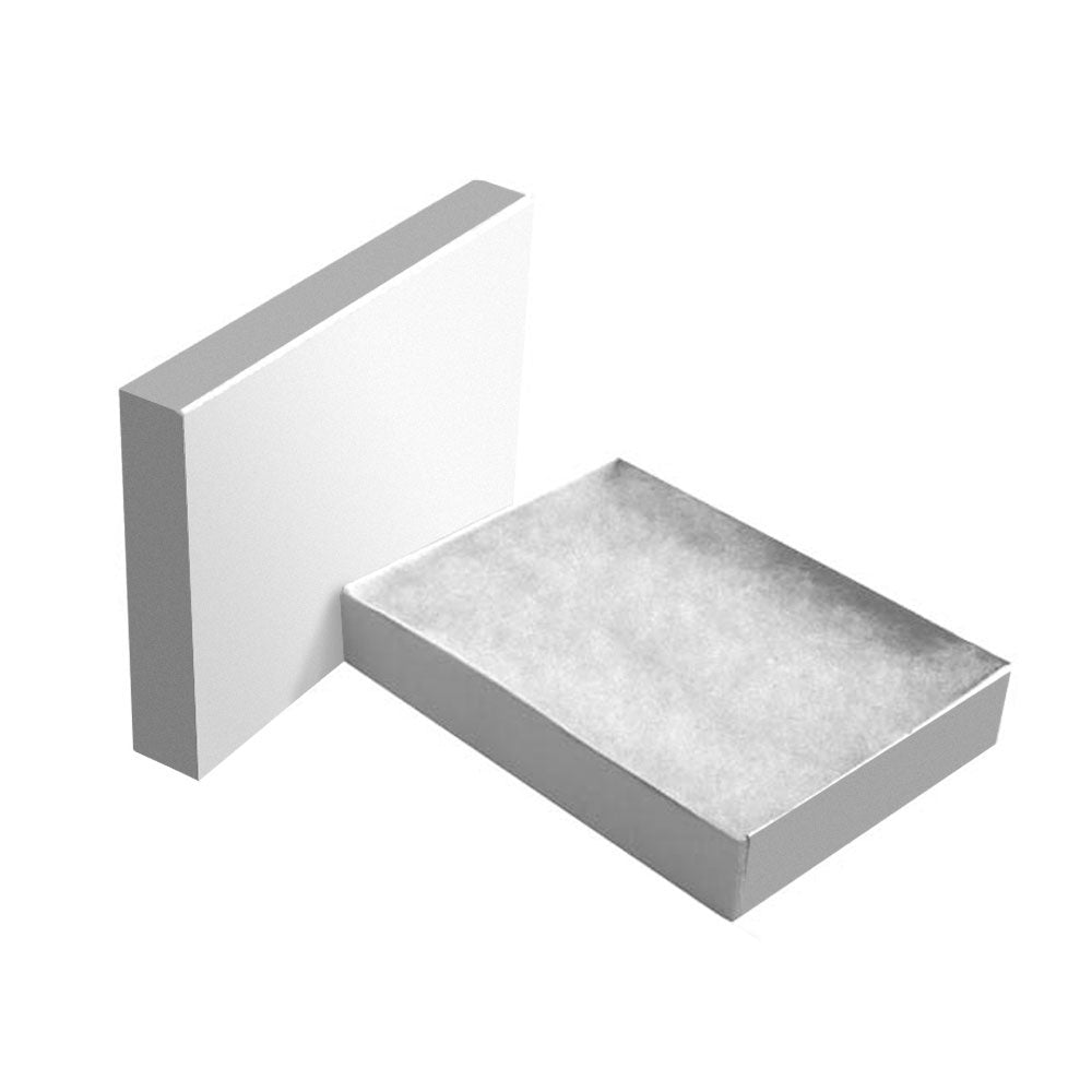 Premium White Chrome Cotton Filled Jewelry Gift Boxes #53