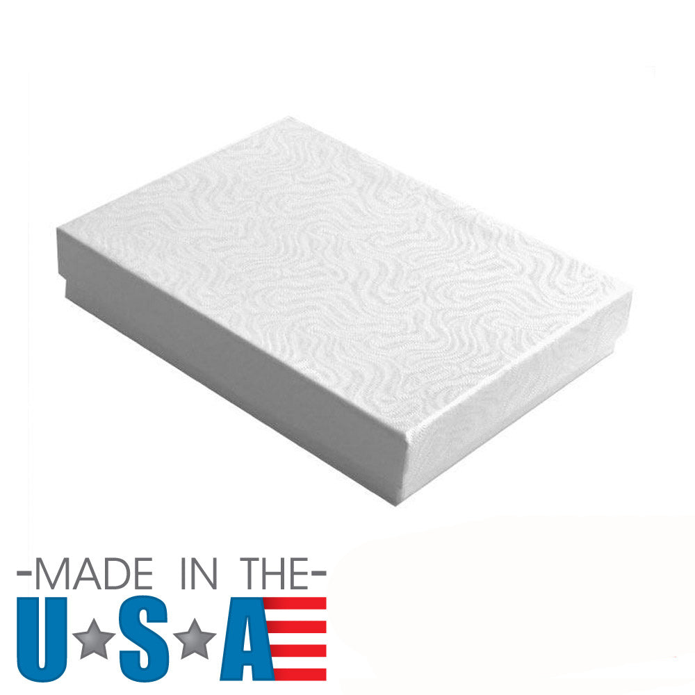 Premium Swirl White Cotton Filled Jewelry Packaging Boxes #53