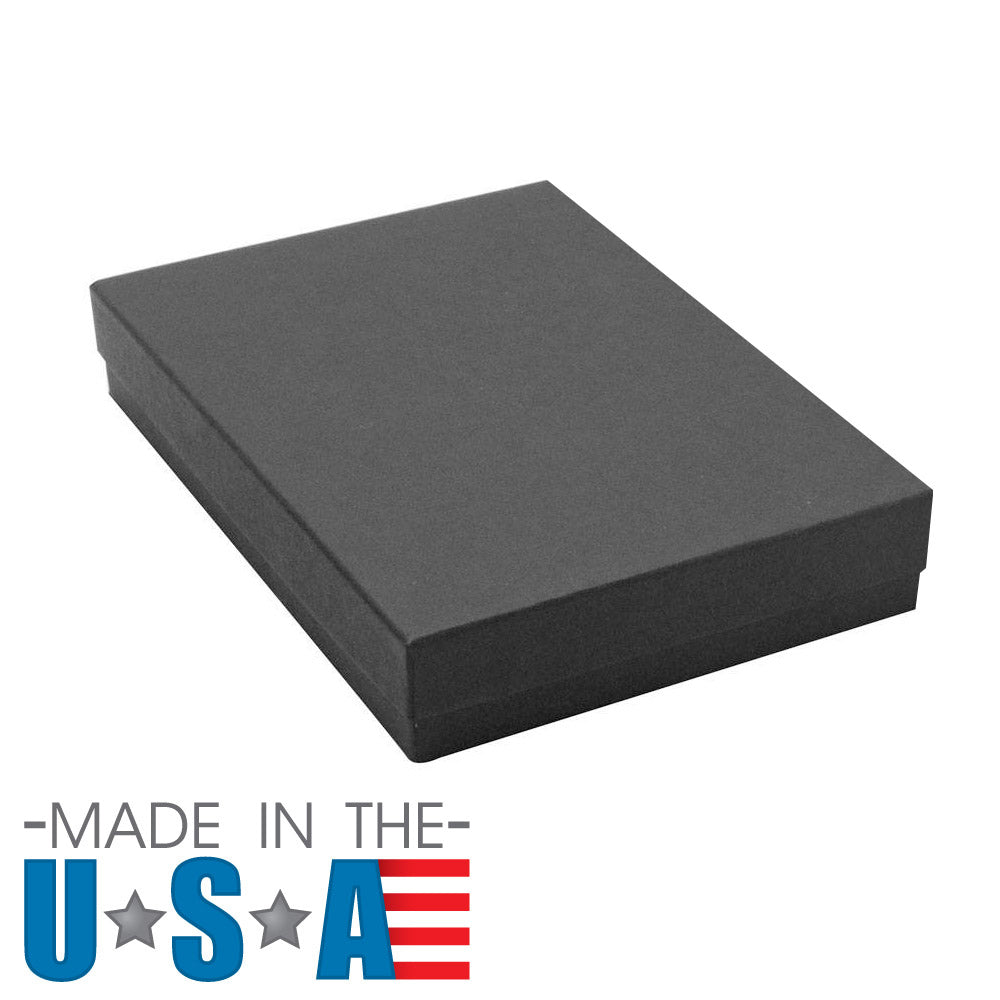Premium Matte Black Paper Cotton Filled Jewelry Gift Boxes #53