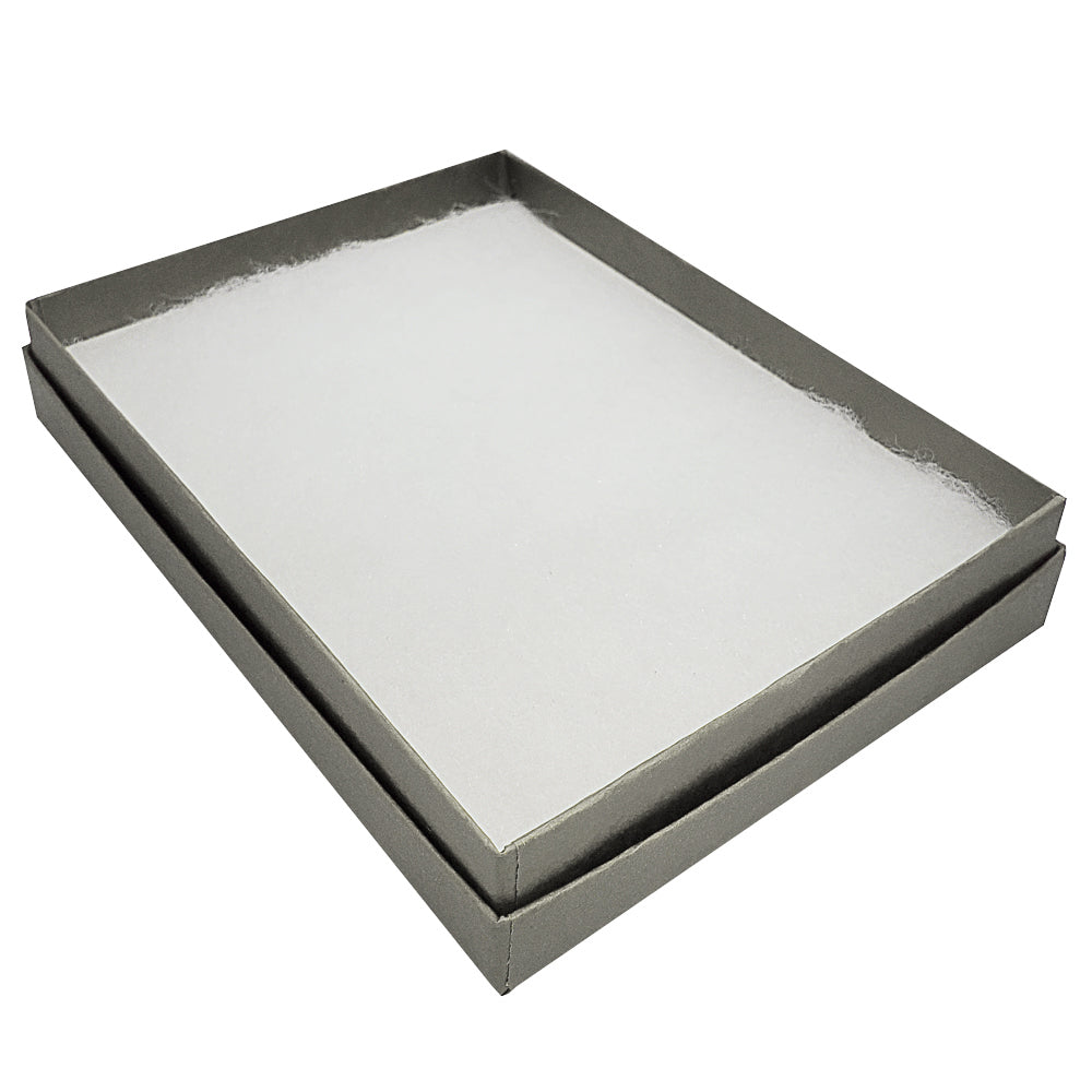 Premium Slate Grey Cotton Filled Jewelry Gift Boxes #53