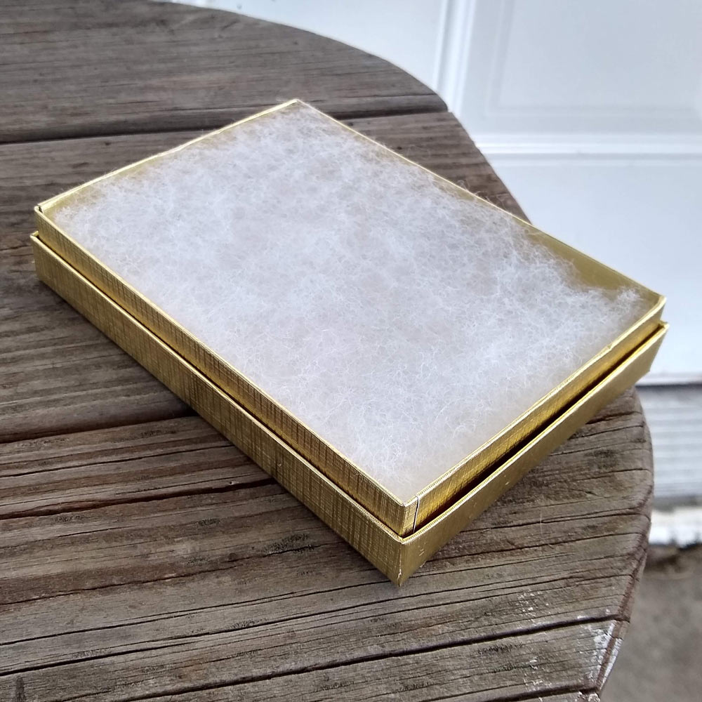 Textured Gold Cotton Filled Jewelry Necklace Gift Boxes #75