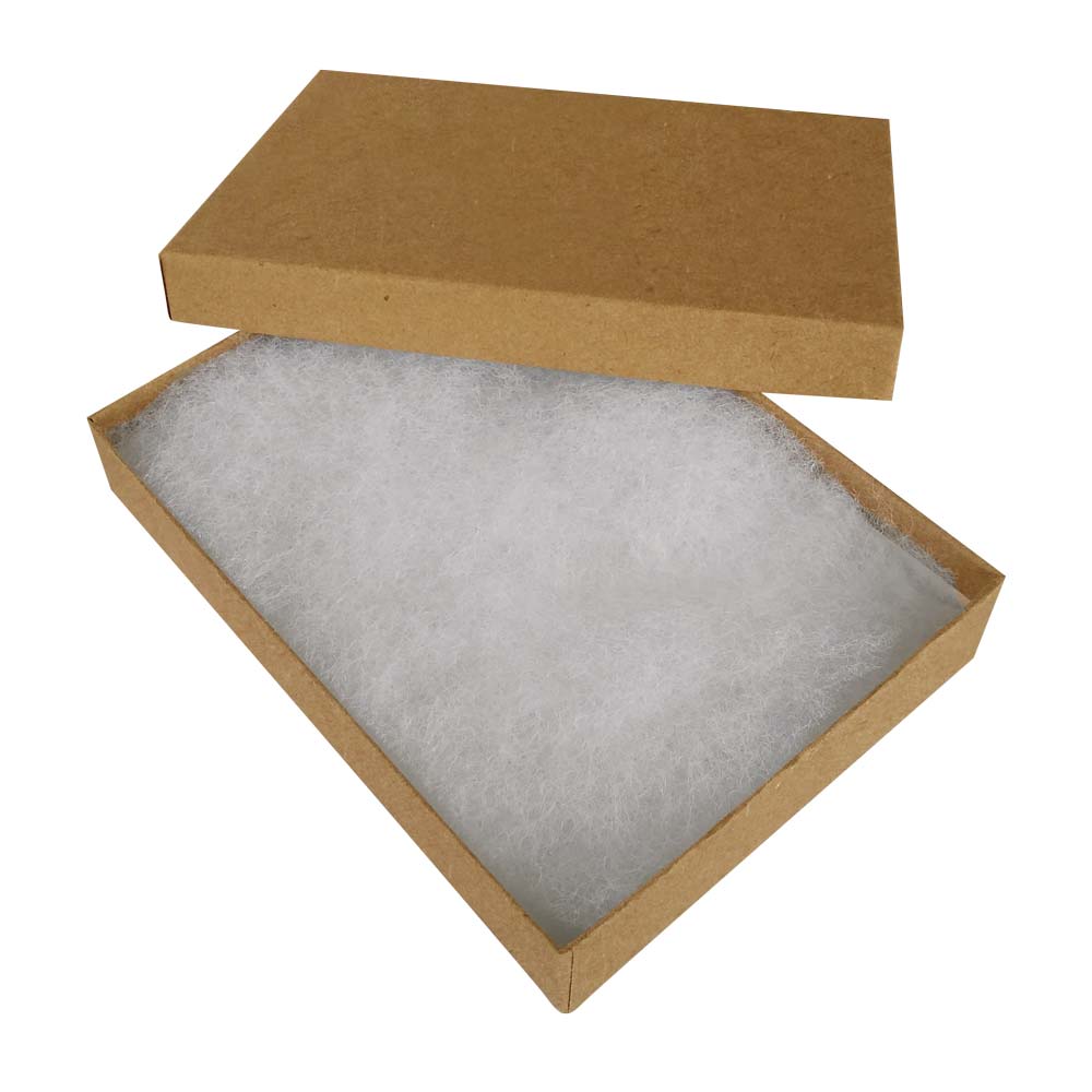 Premium Brown Kraft Paper Cotton Filled Jewelry Gift Boxes #53