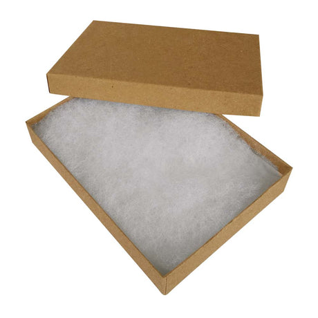 Premium Brown Kraft Paper Cotton Filled Jewelry Gift Boxes #53