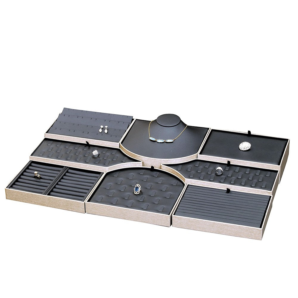 18-Piece Black & Luna Gold Jewelry Showcase Display Set