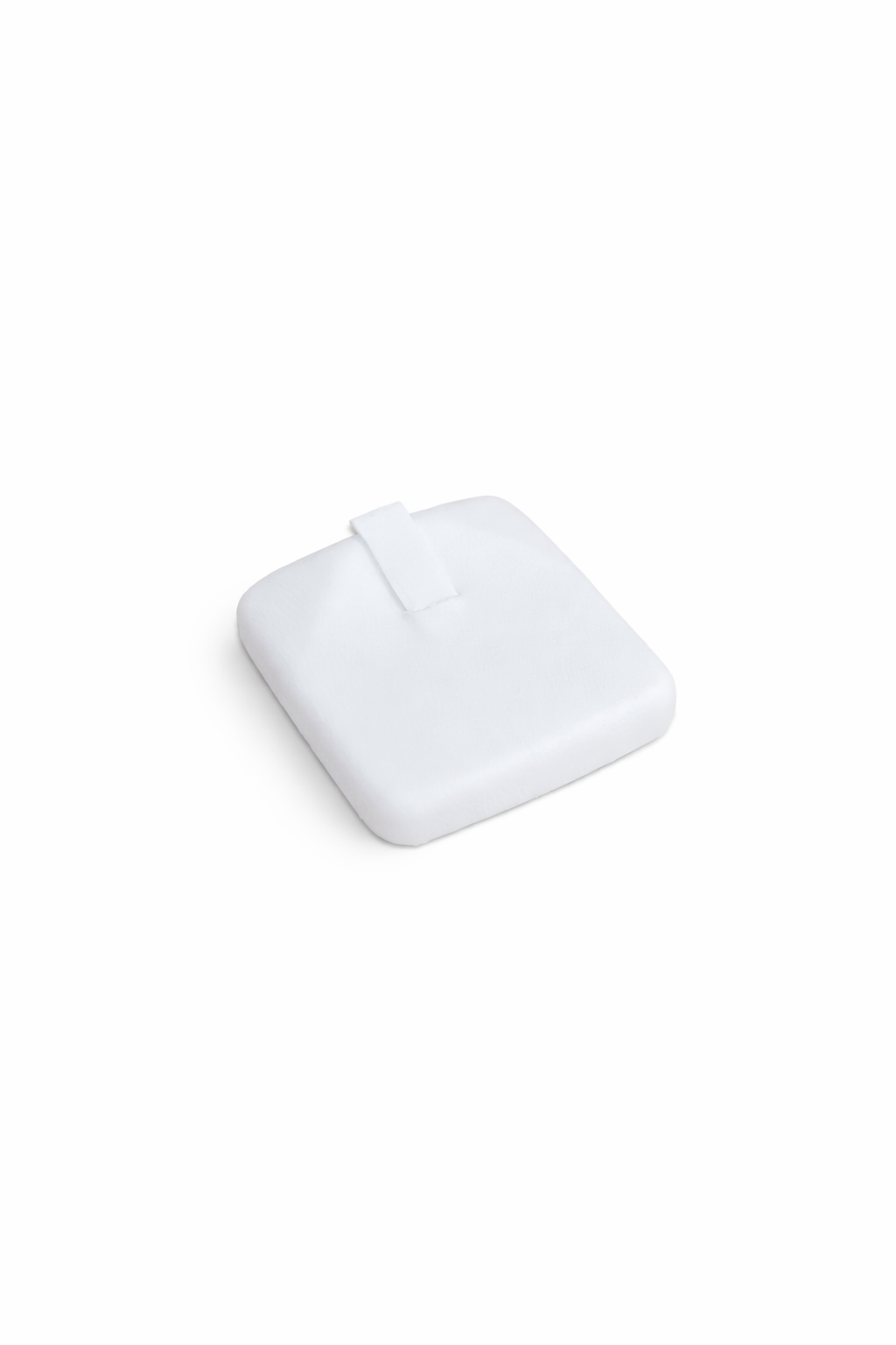 White Leatherette Square Base Ring Clip Display