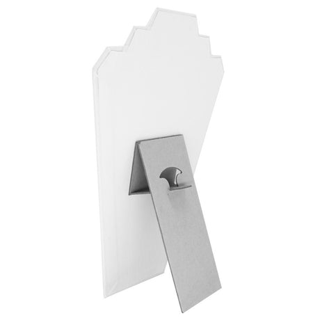 White Leatherette Tiered Jewelry Necklace Display Easel, 12-1/2" Tall