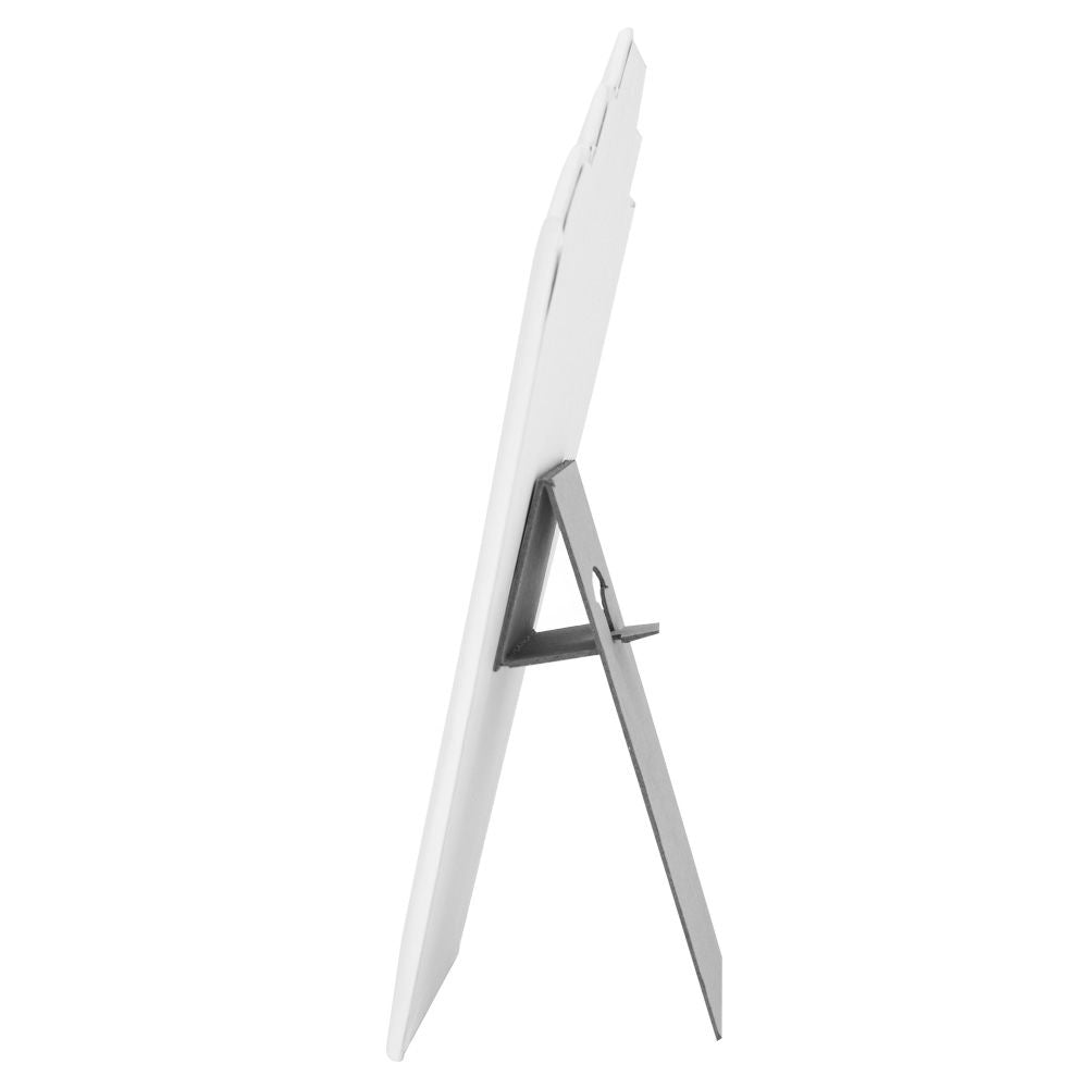 White Leatherette Tiered Jewelry Necklace Display Easel, 12-1/2" Tall