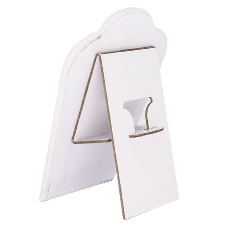 White Leatherette Jewelry Necklace Easel, 5-1/4" Tall