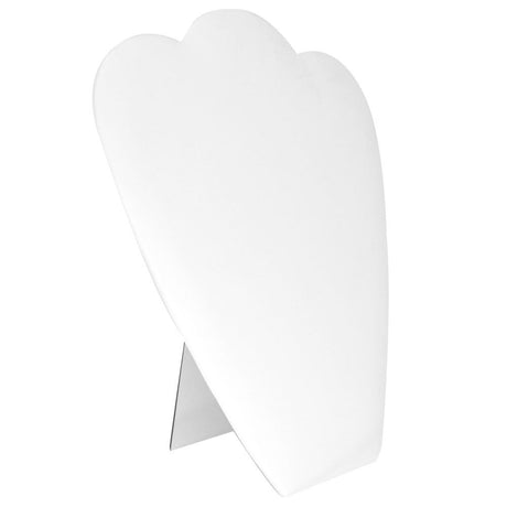 White Leatherette Jewelry Necklace Display Easel, 10-7/8" Tall