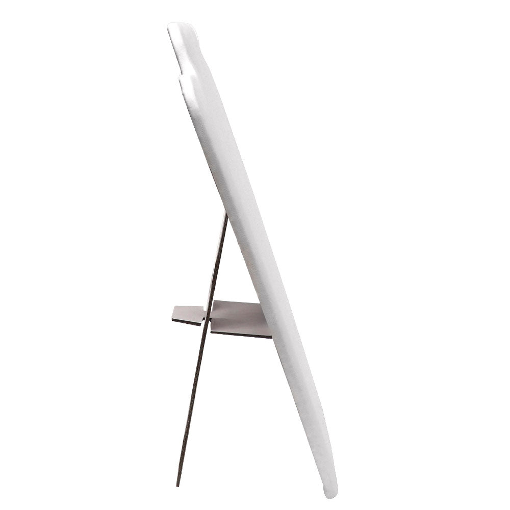 White Leatherette Jewelry Necklace Display Easel, 5-1/2" Tall