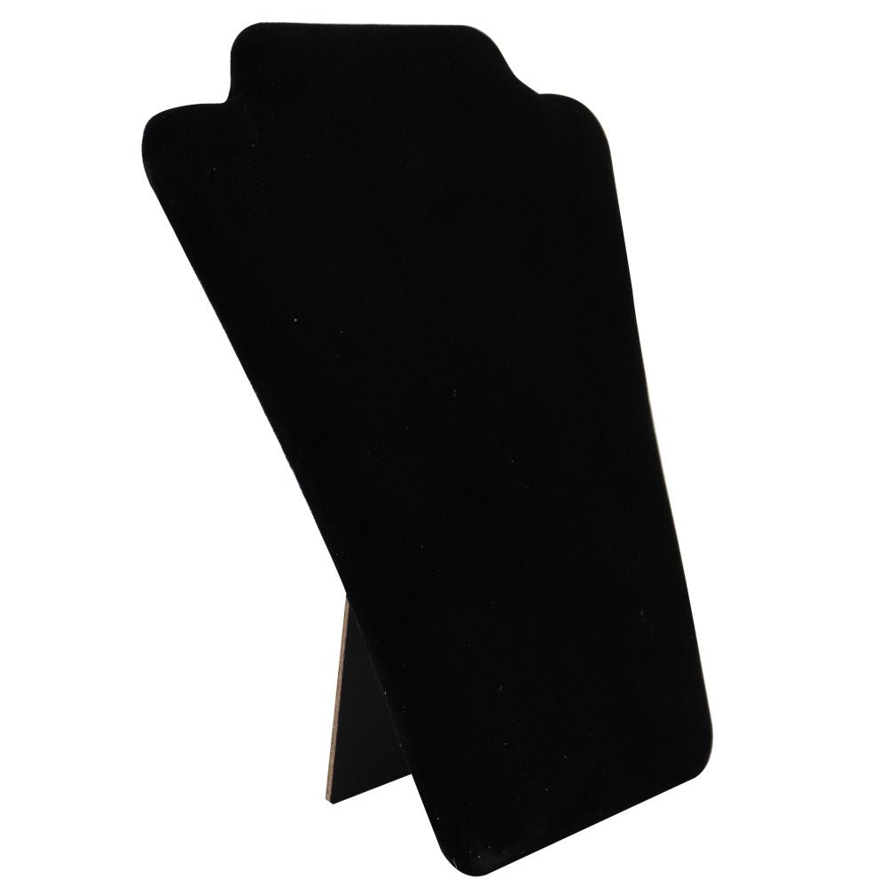 Black Velvet Padded Jewelry Necklace Display Easel, 8" Tall