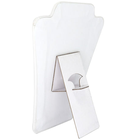 White Leatherette Jewelry Necklace Display Easel, 8" Tall