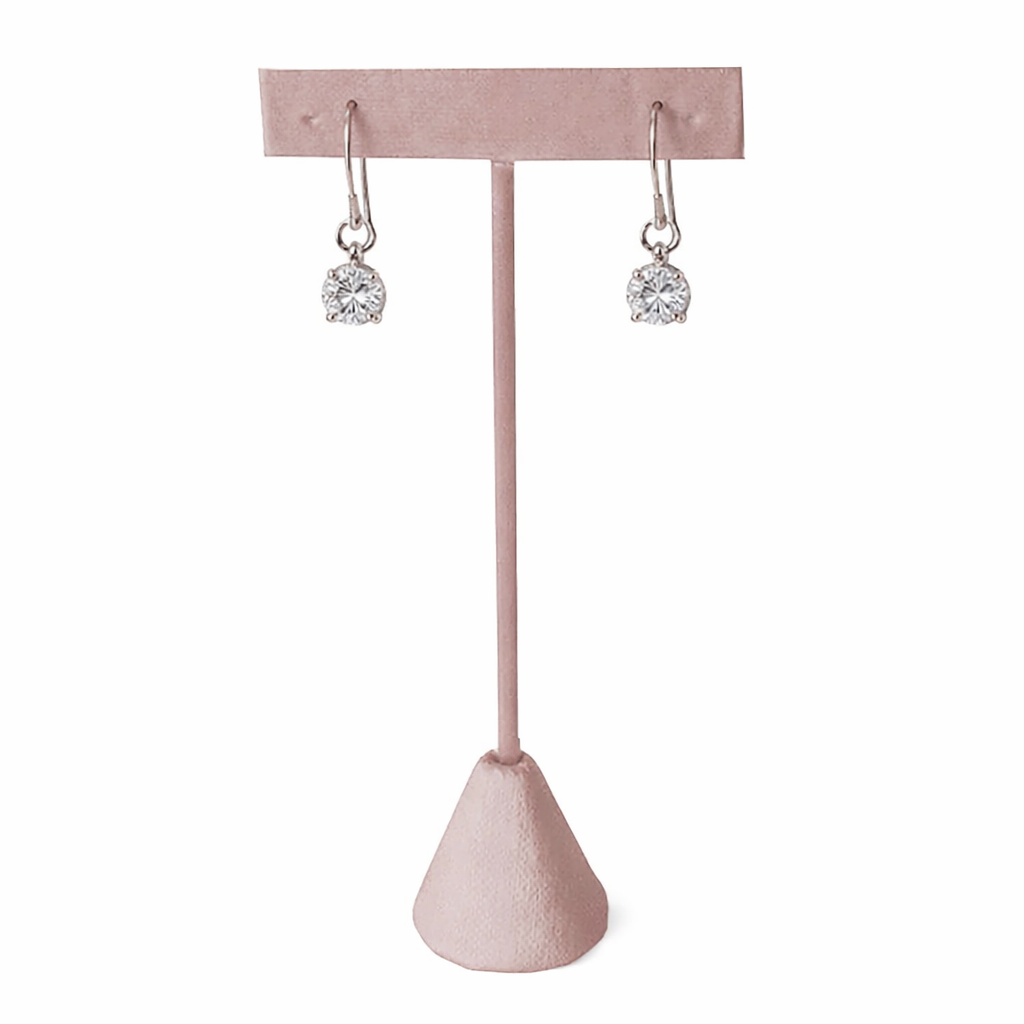 Champagne Pink Leatherette Jewelry Earring T Stand, 5-3/4" Tall
