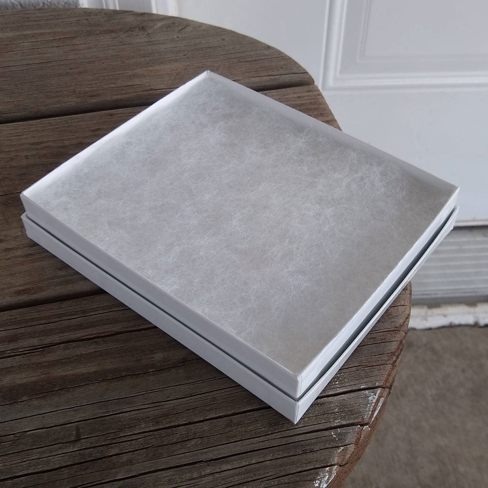 Premium White Chrome Cotton Filled Jewelry Gift Boxes #75