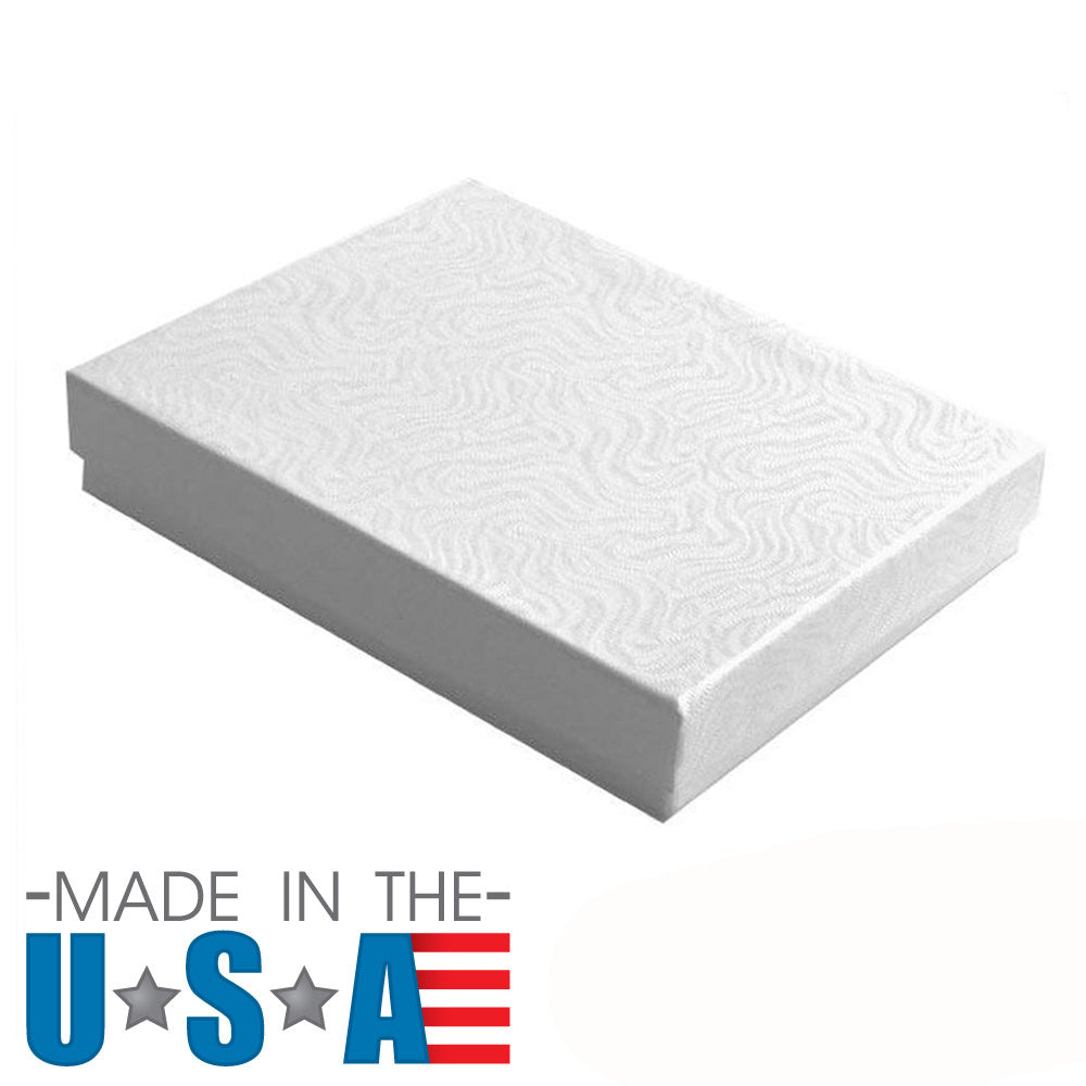Premium Swirl White Cotton Filled Jewelry Packaging Boxes #75
