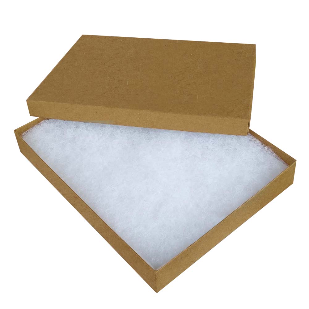 Premium Brown Kraft Cotton Filled Jewelry Necklace Gift Boxes #75