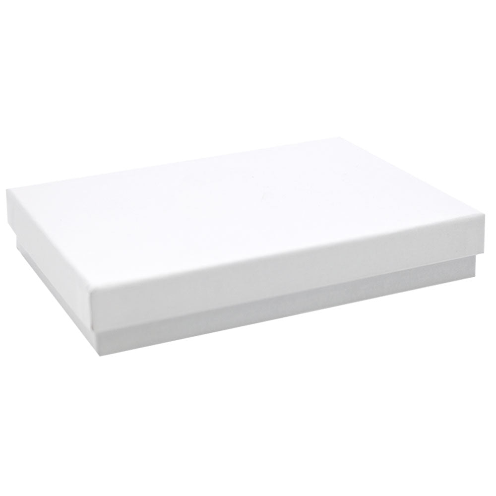 Flat White Cotton Filled Jewelry Gift Packaging Necklace Boxes #75