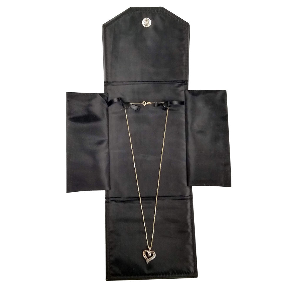Black Leatherette Jewelry Necklace Presentation Folder