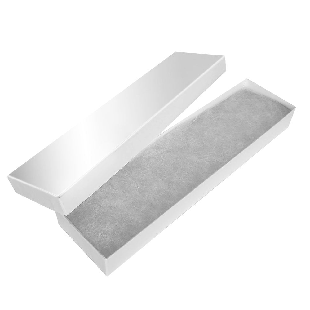 Premium White Chrome Cotton Filled Jewelry Bracelet Gift Boxes #82A