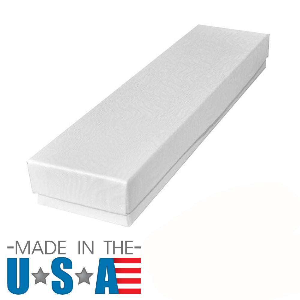 Premium Swirl White Cotton Filled Jewelry Bracelet Packaging Boxes #82