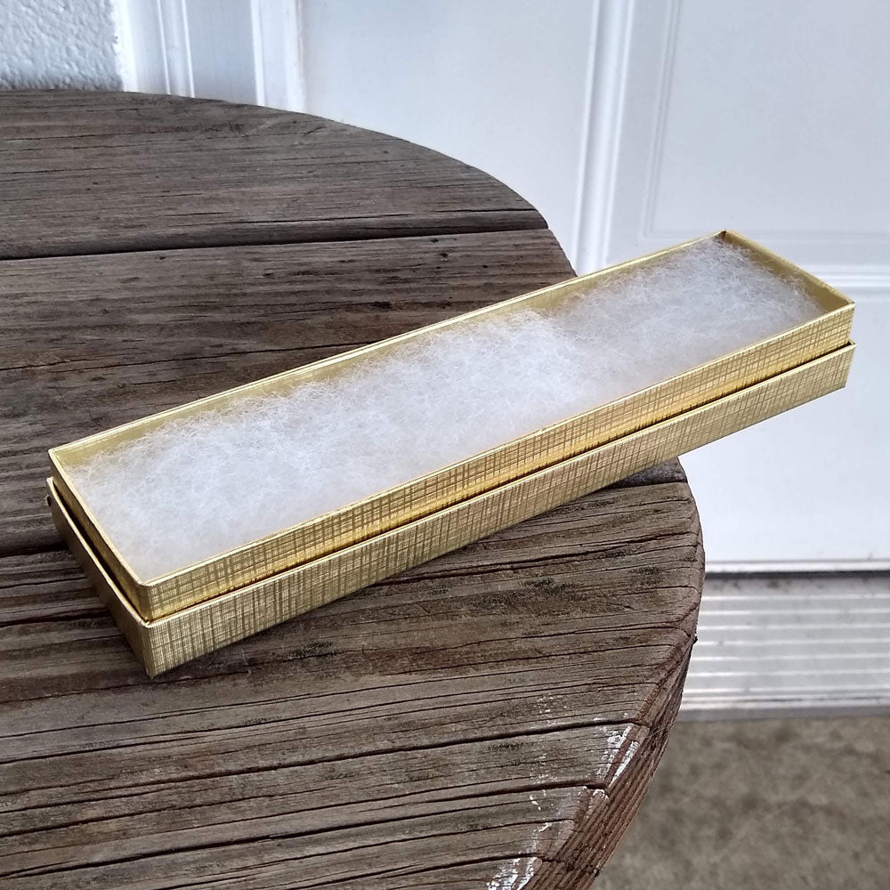 Textured Gold Cotton Filled Jewelry Bracelet Gift Boxes #82