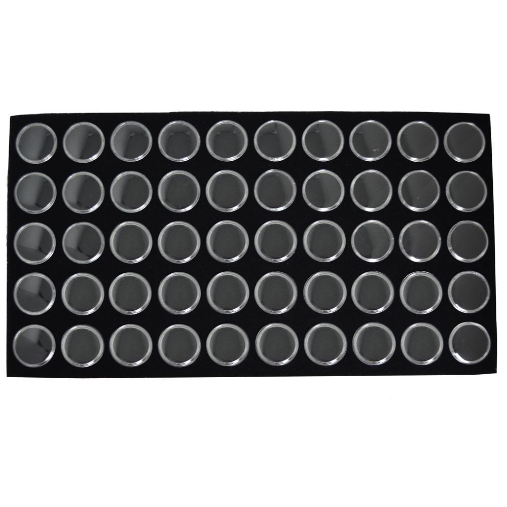 Full Size Black Foam 50 Acrylic Jar Gemstone Tray Liner - Jars Diameter 1-1/8"