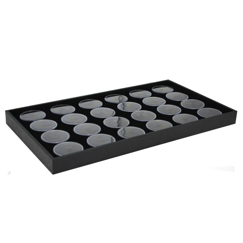 Full Size Black Foam 24 Acrylic Jar Gemstone Tray Liner - Jars Diameter 1-3/4"