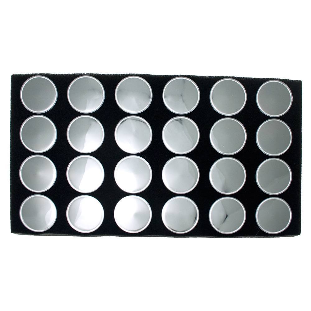 Full Size Black Foam 24 Acrylic Jar Gemstone Tray Liner - Jars Diameter 1-3/4"