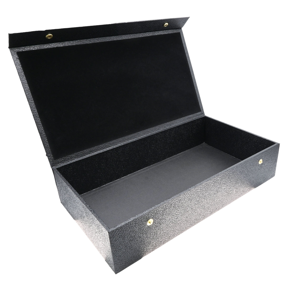 Black Leatherette Jewelry Display Tray with Snap Lid, 3" Tall