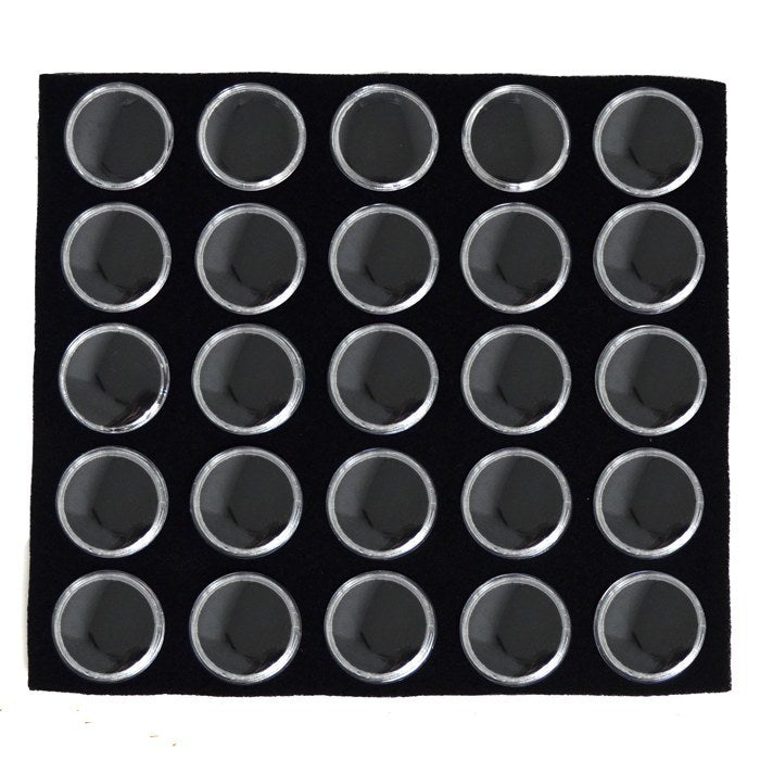 Half Size Black Foam 25 Acrylic Jar Gemstone Tray Liner - Jars Diameter 1-1/8"