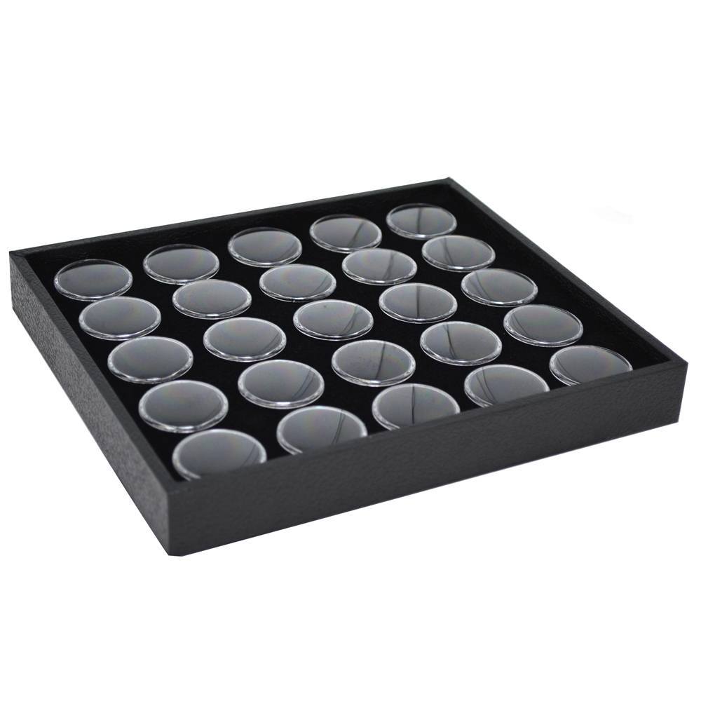 Half Size Black Foam 25 Acrylic Jar Gemstone Tray Liner - Jars Diameter 1-1/8"