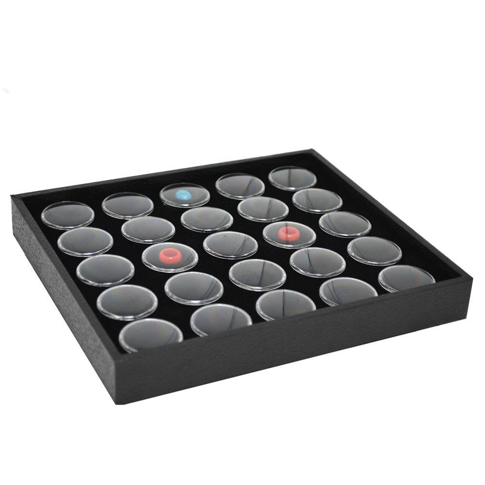 Half Size Black Foam 25 Acrylic Jar Gemstone Tray Liner - Jars Diameter 1-1/8"