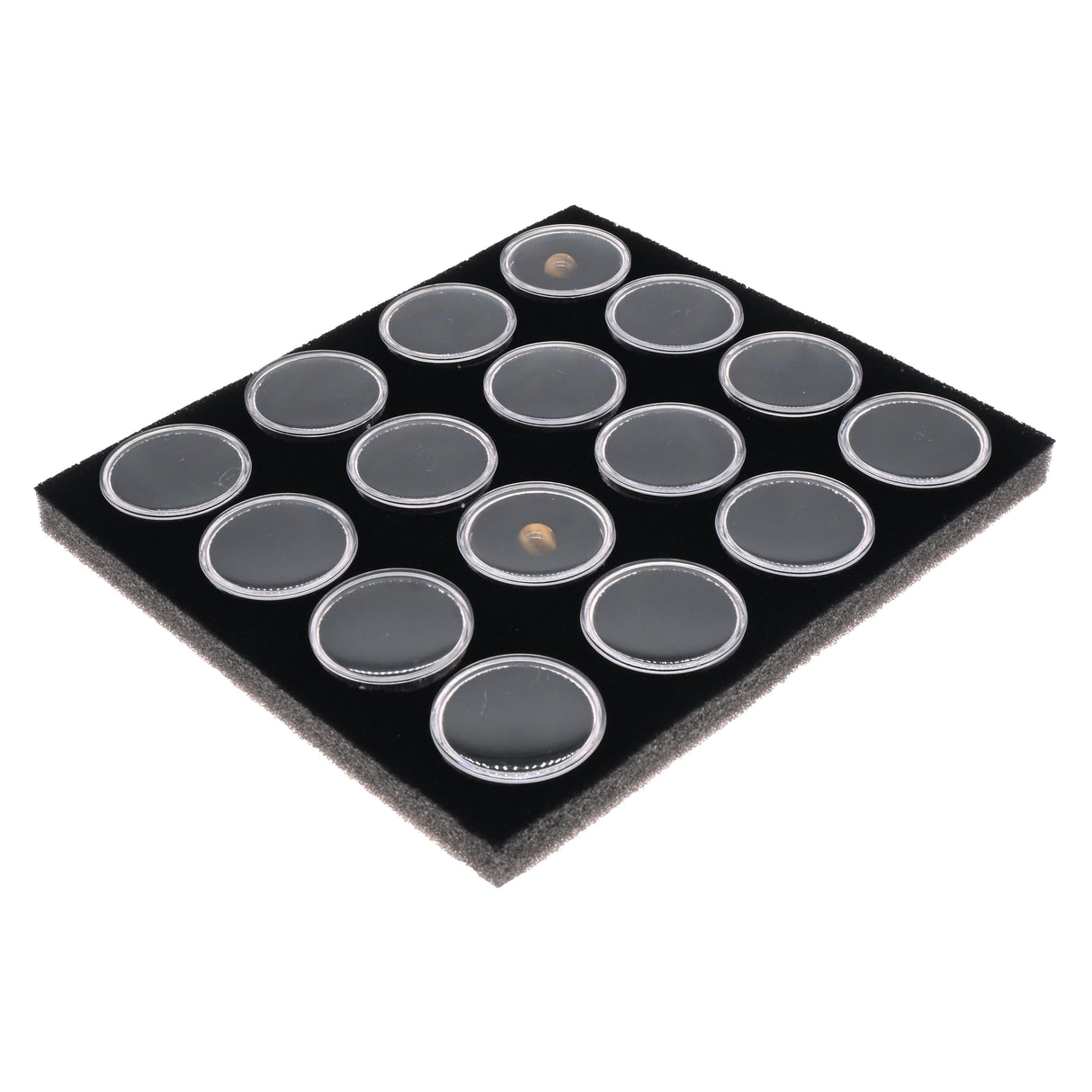 Half Size Black Foam 16 Acrylic Jar Gemstone Tray Liner