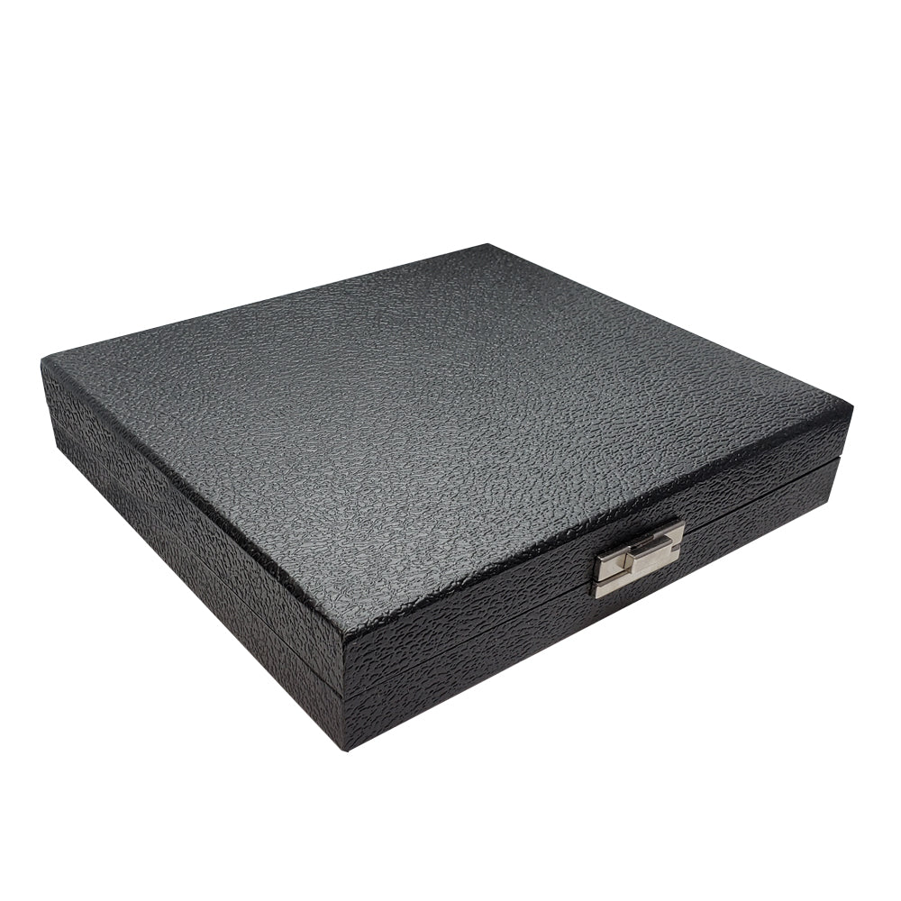 Black Leatherette Wide Slot Jewelry Ring Tray Travel Case, Holds 36 Rings