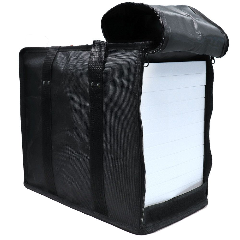 Black Water Resistant Jewelry Tray Carrying Case, Holds 12 1" Trays