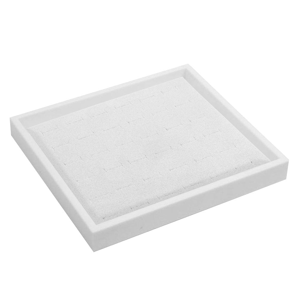 White Half Size 36 Slot Jewelry Ring Tray Liner Insert