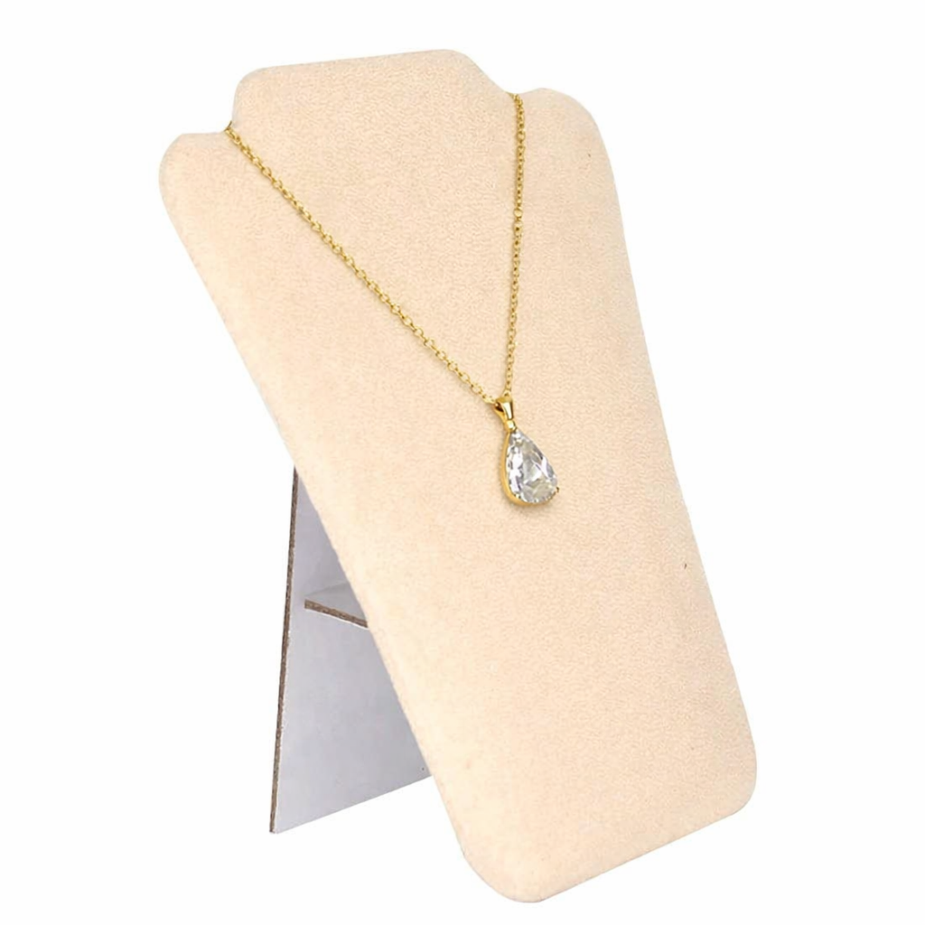 Beige Faux Suede Pendant Necklace Easel - 5½" Tall
