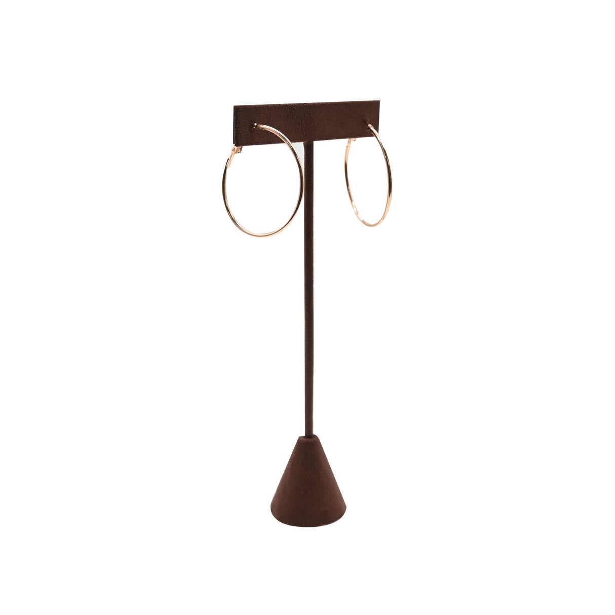 Brown Suede Earring T-Stand Display - 5-3/4" Tall