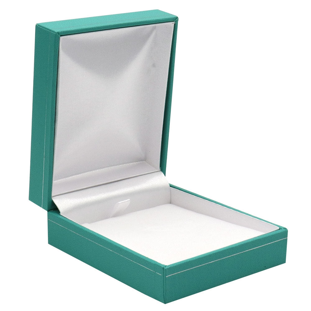 Teal Leatherette Jewelry Pendant Gift Boxes