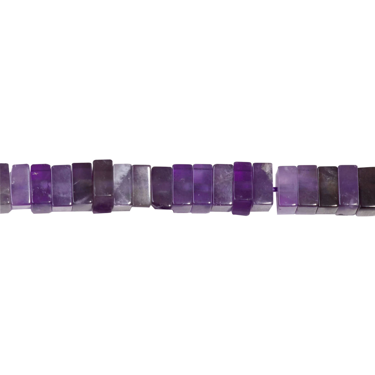 A Grade Amethyst 3x6mm Square Rondelle Beads - Natural Brazilian Purple Gemstone