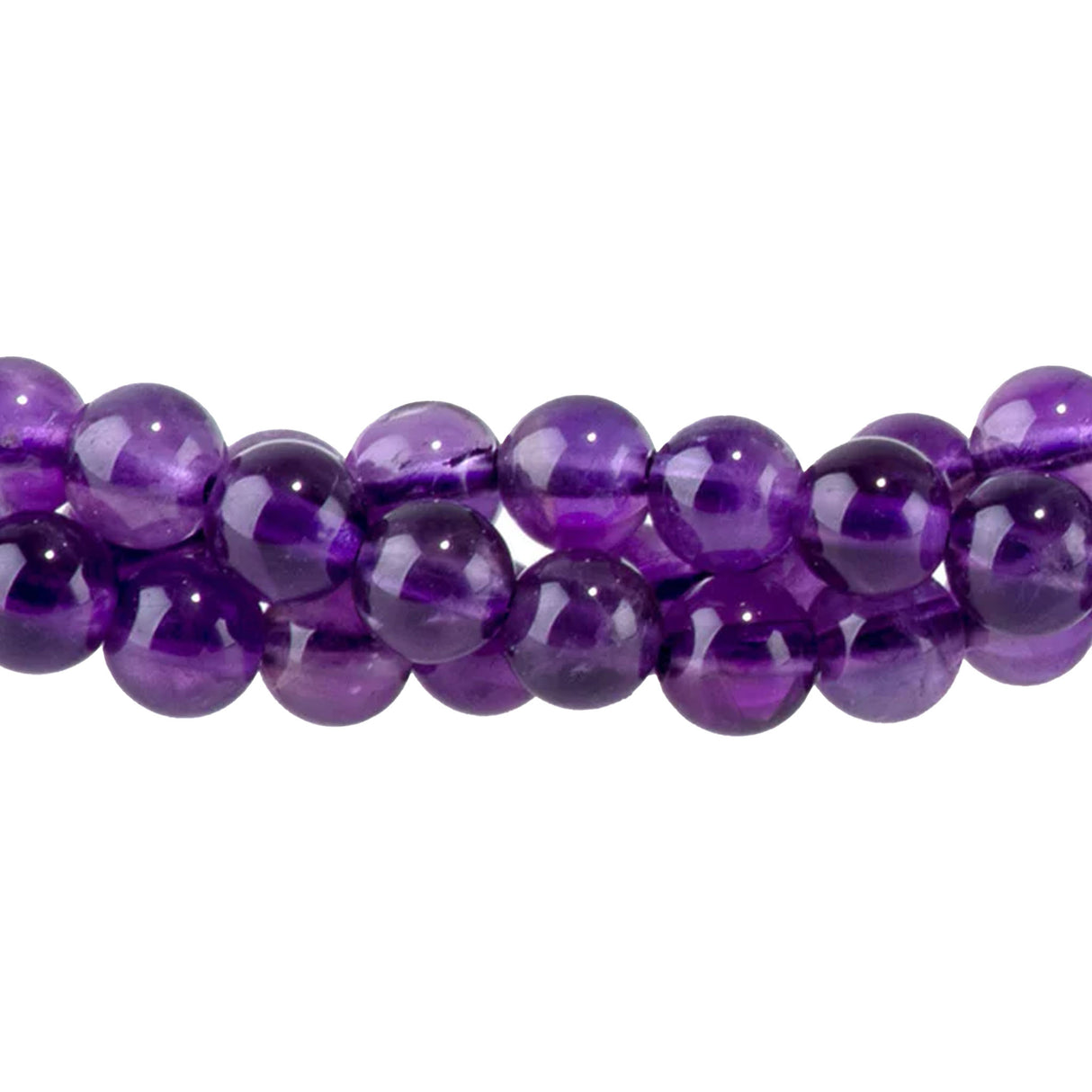 Amethyst 4mm Round Beads - Natural Purple Gemstone