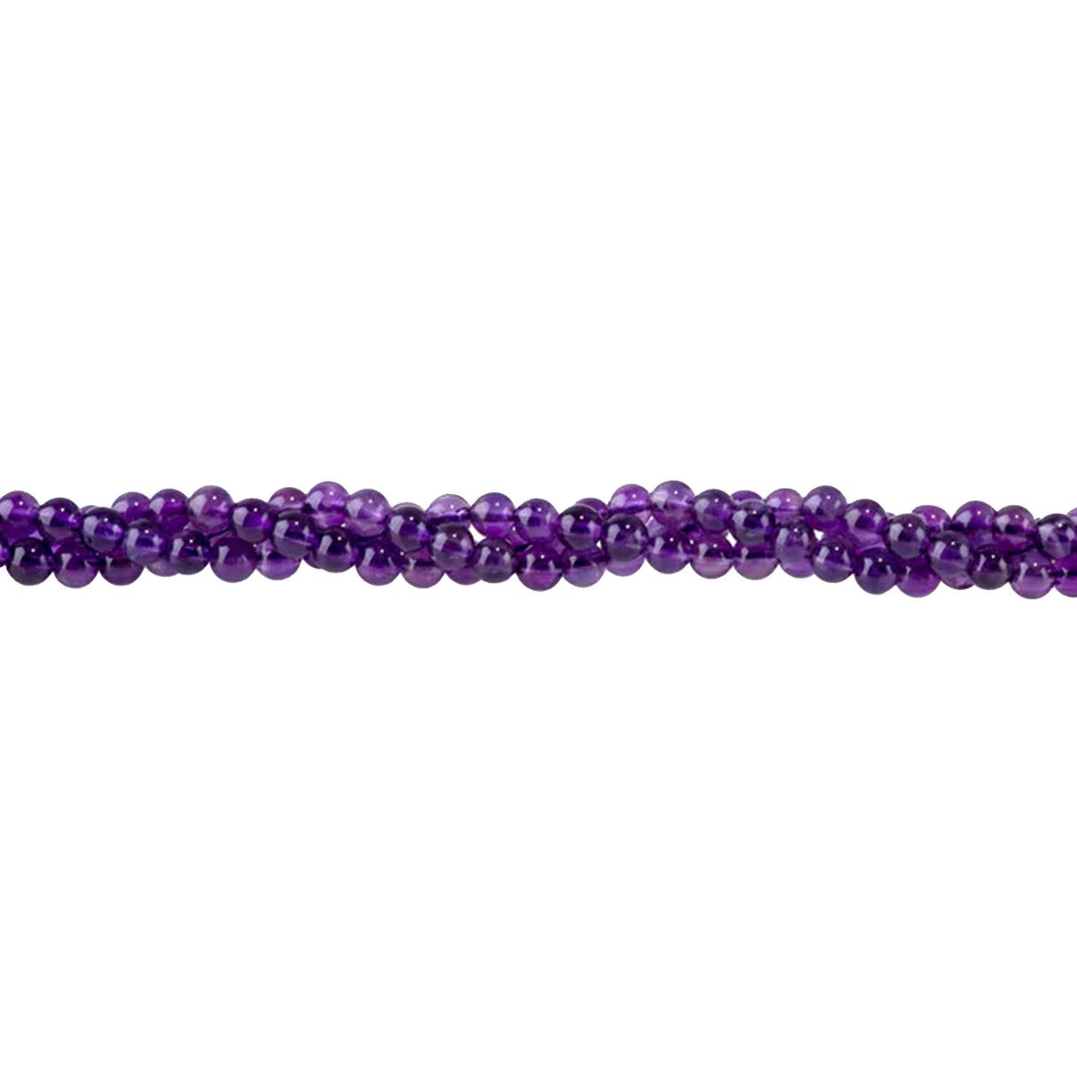 Amethyst 4mm Round Beads - Natural Purple Gemstone