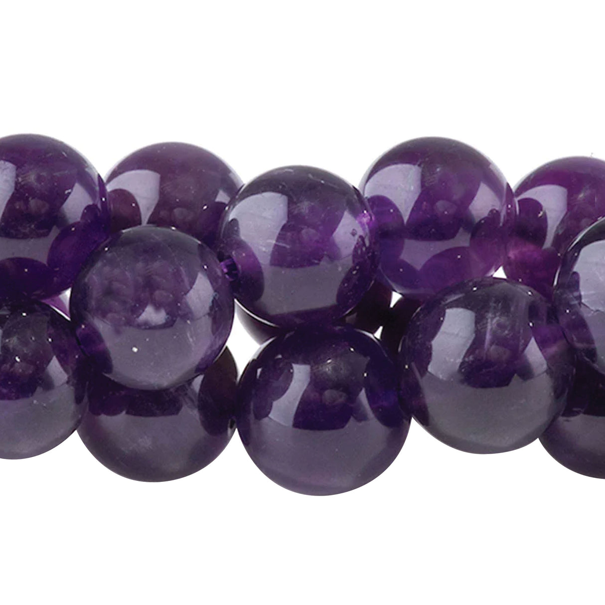 A Grade Amethyst 8mm Round Beads - Natural Purple Quartz Strand