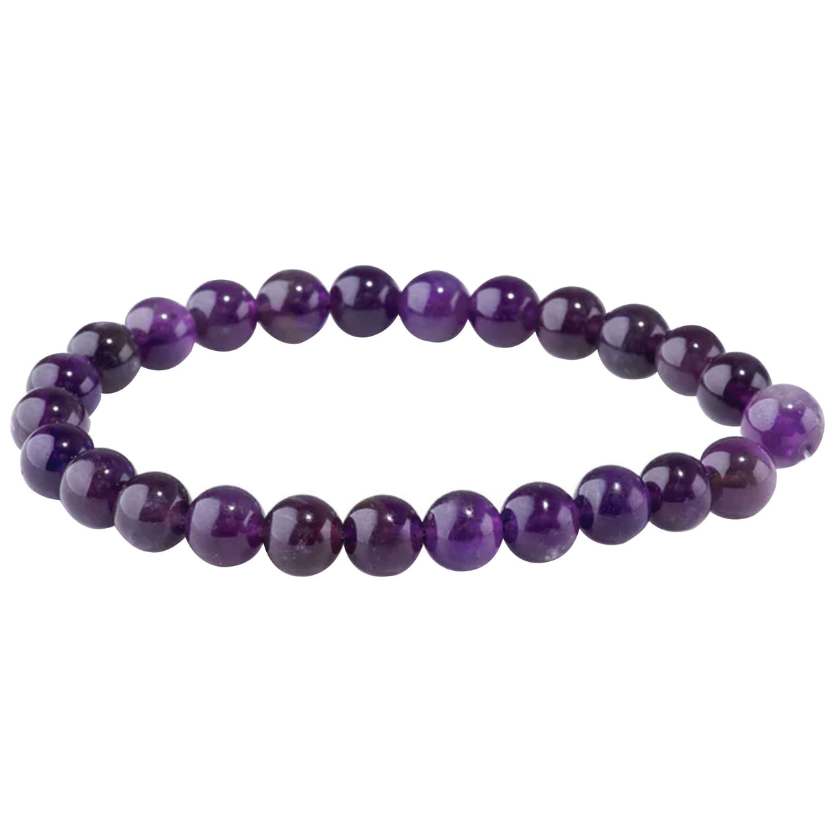 A Grade Amethyst 8mm Round Beads - Natural Purple Quartz Strand