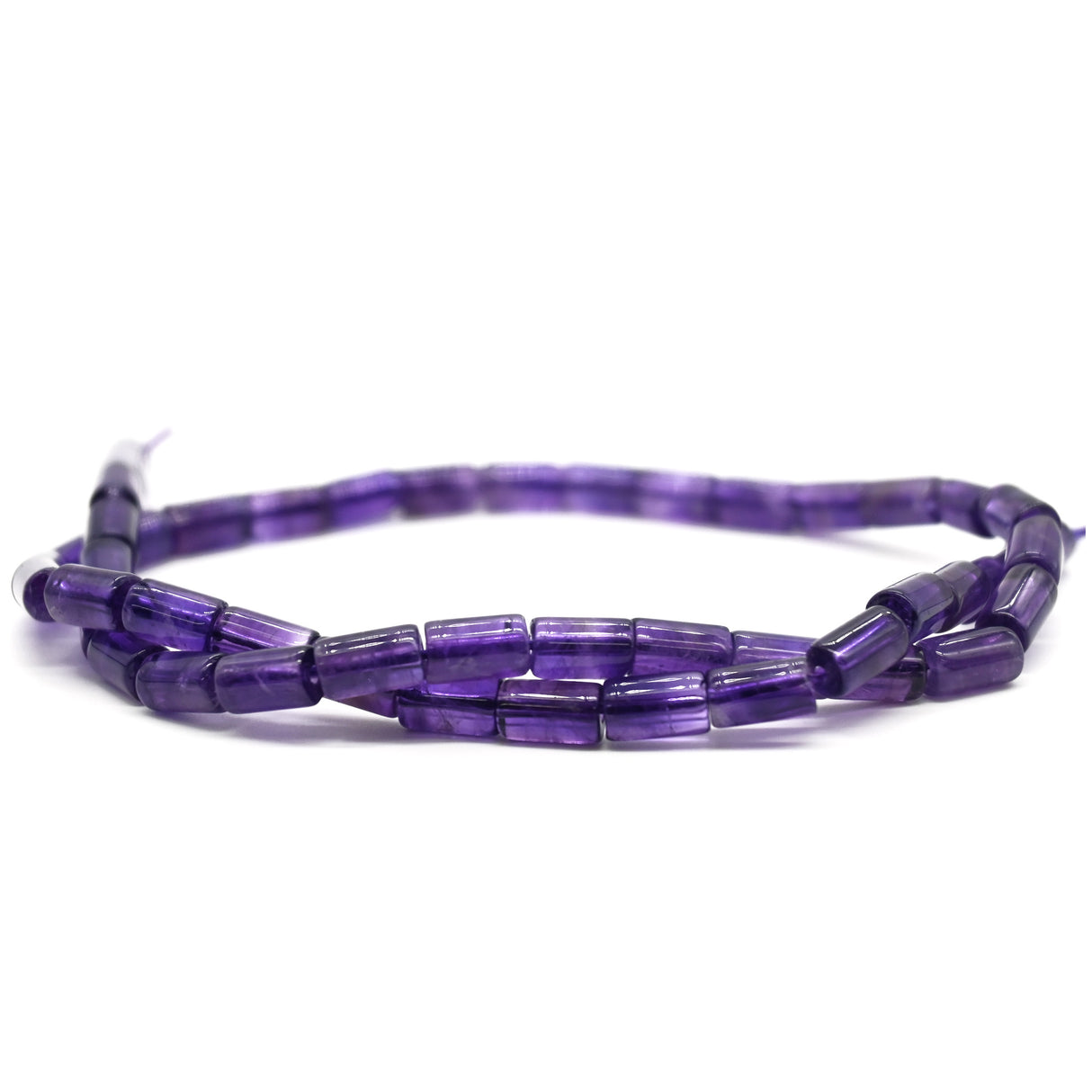 AA Amethyst 5x8mm Round Tube – Natural Dark Purple
