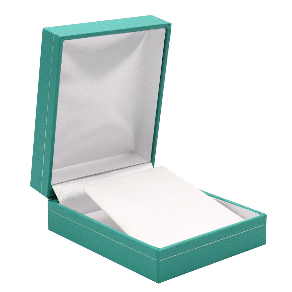Teal Leatherette Jewelry Earring / Pendant Gift Boxes