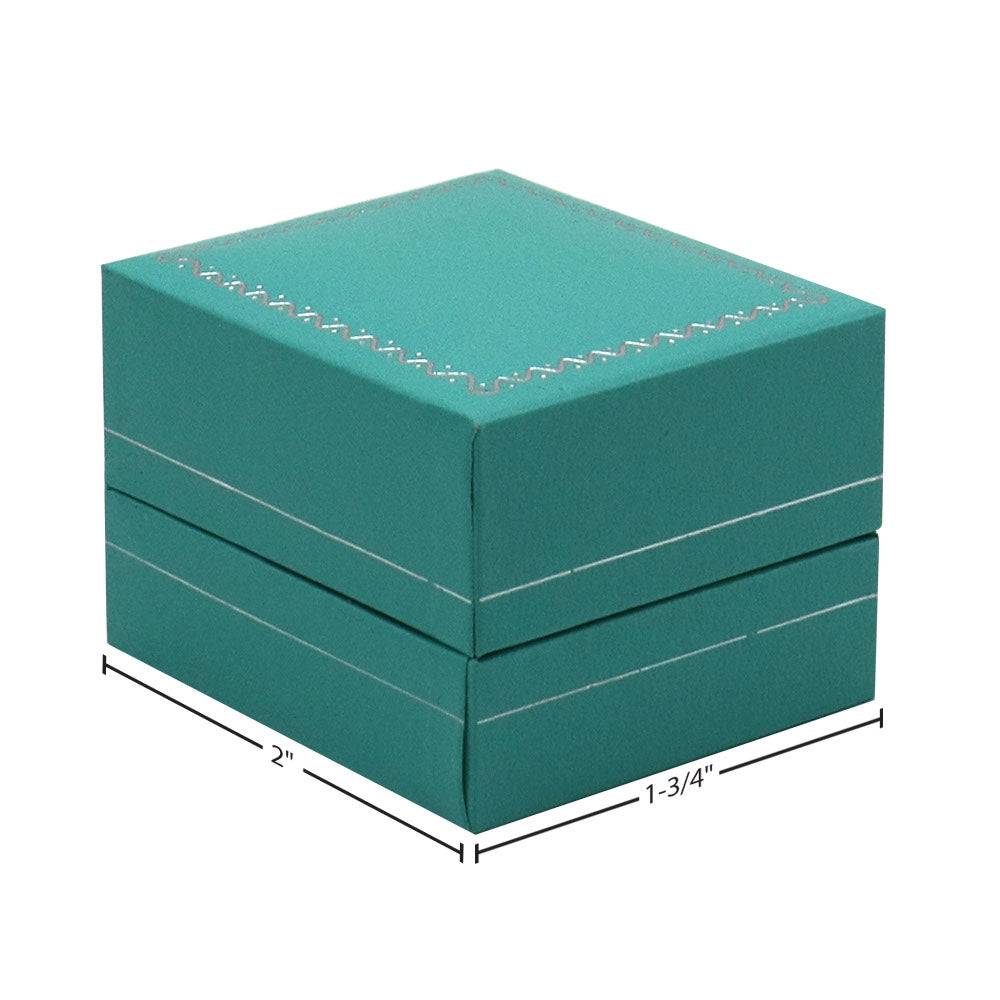Teal Leatherette Jewelry Ring Gift Boxes