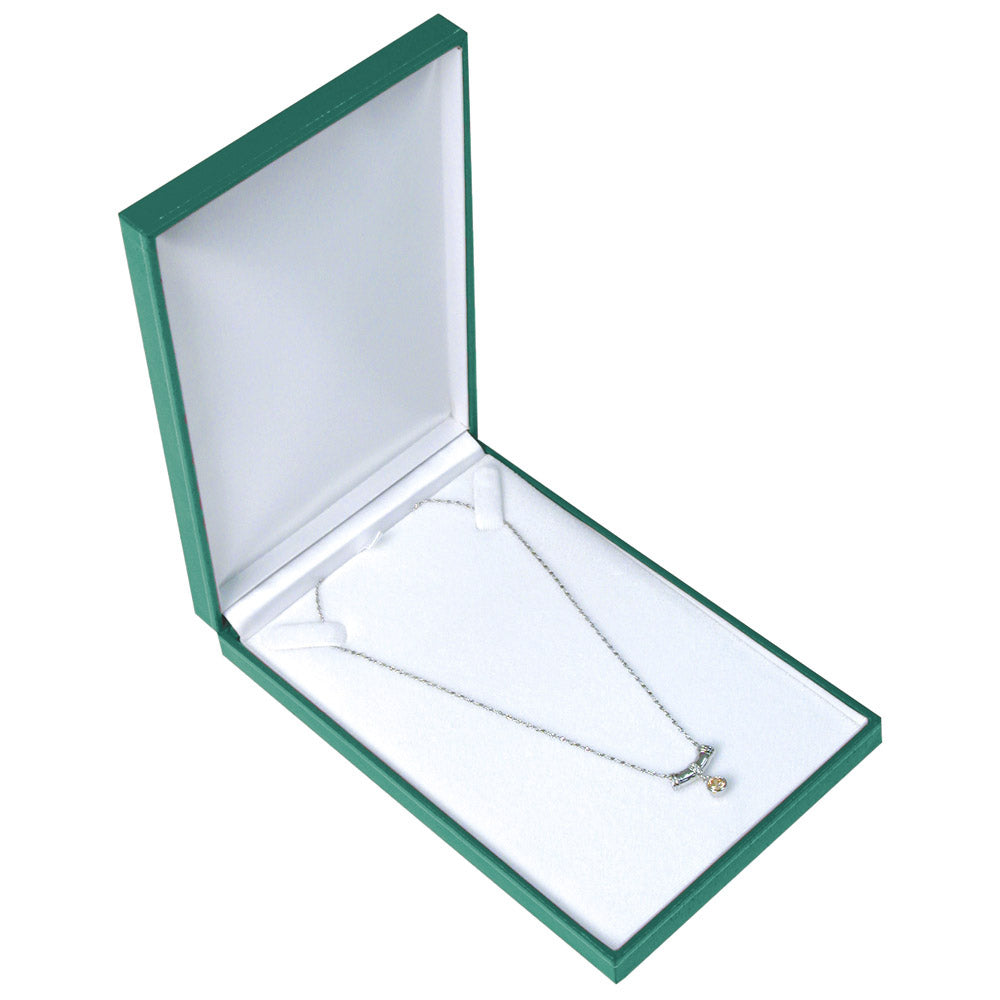 Teal Leatherette Jewelry Necklace / Chain Boxes